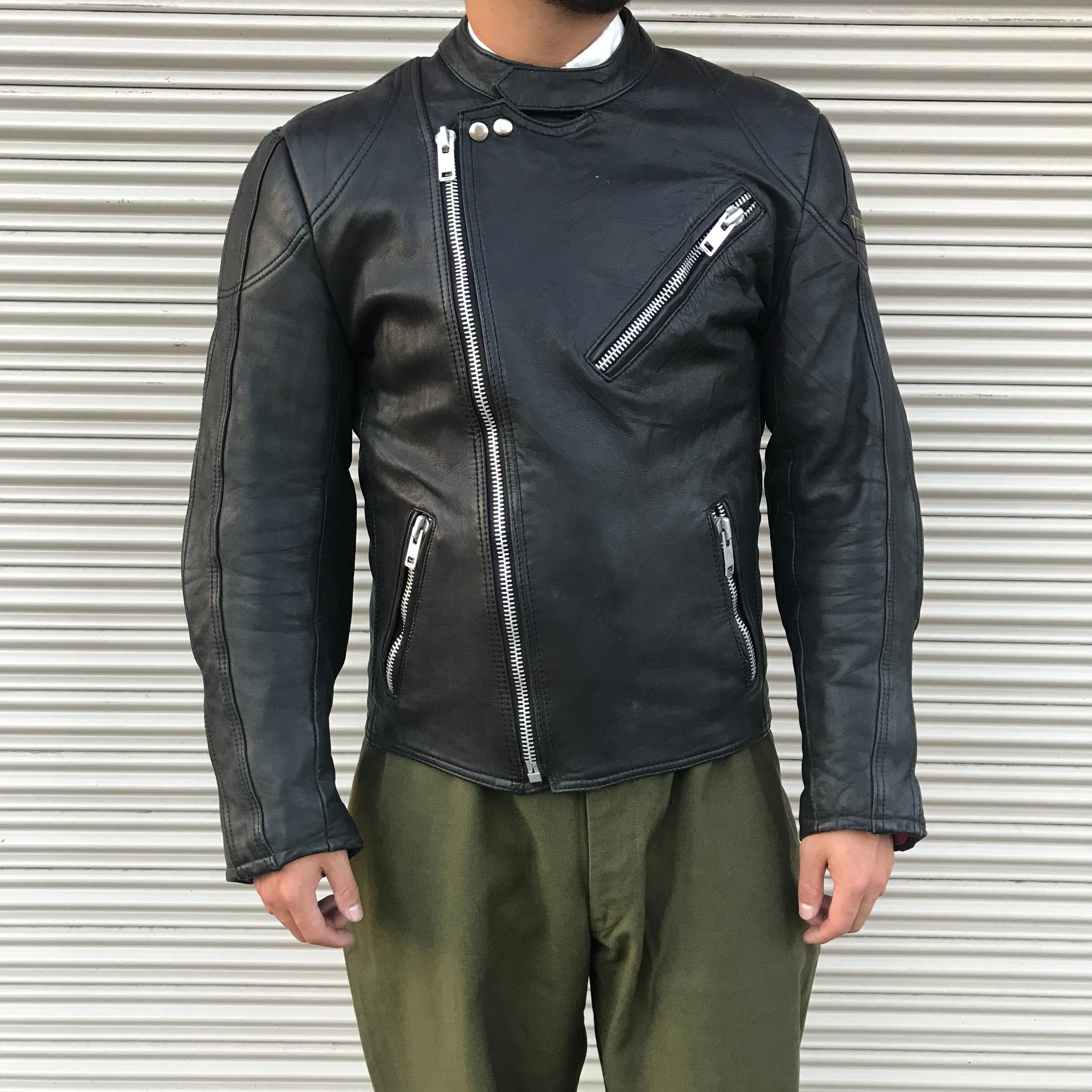 希少デザイン レザー ブルゾン 本革 柔らかい 黒 ヴィンテージ 希少デザイン レザー ブルゾン 本革 柔らかい 黒 ヴィンテージ