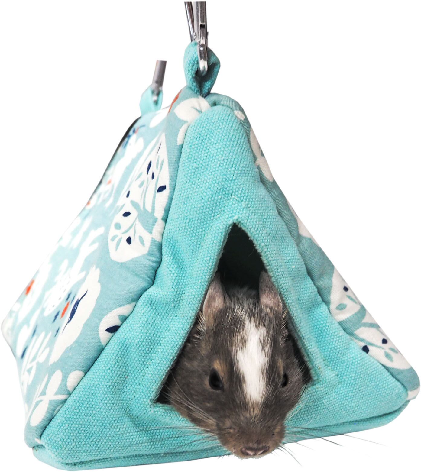【小動物用品】森のさんかくハウス　イエロー/グリーン