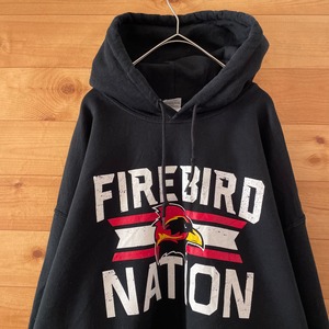 【GILDAN】ロゴプリント FIREBIRD NATION スウェット パーカー プルオーバー フーディー XL ビッグシルエット US古着