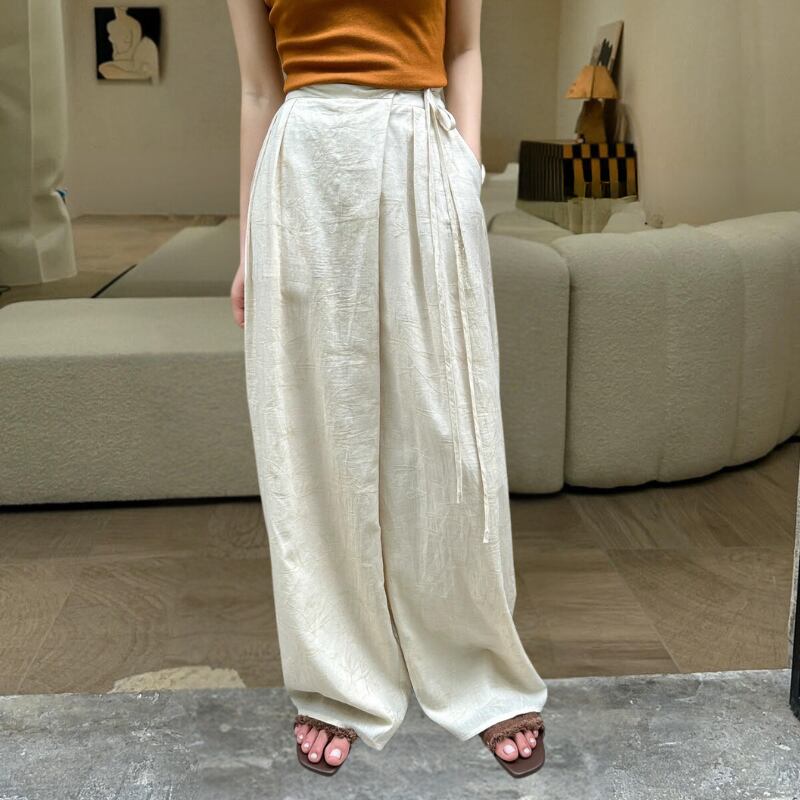 サイドストリングリラックスイージータックパンツ R00772