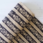 ブロックプリント生地【50cm単位】インド綿 ストライプ柄 黒×生成り #34969-BK2【再入荷】