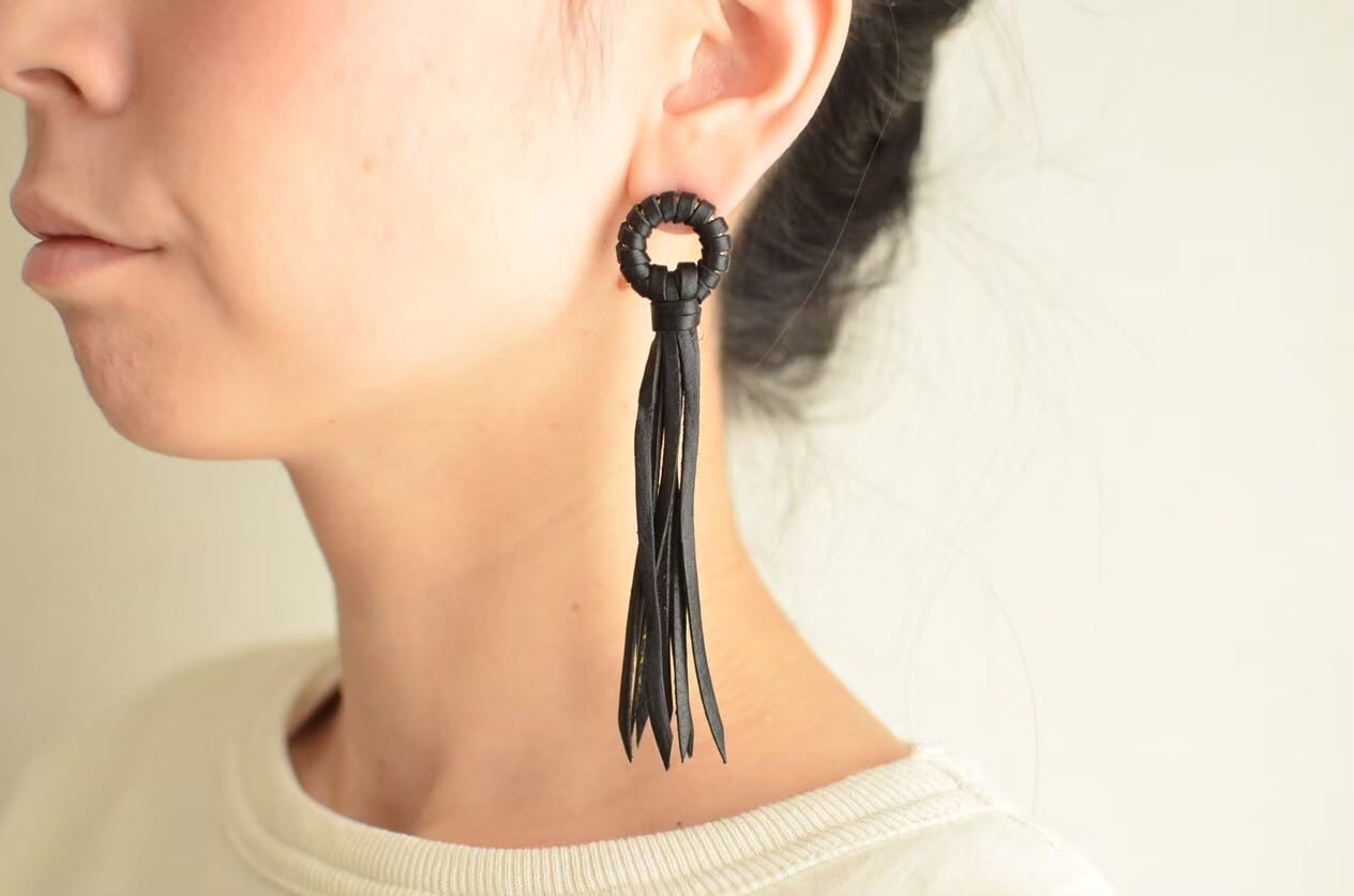 leather pierce/earring 《Sun road》5colors | TO DAY'S BOUTIQUE