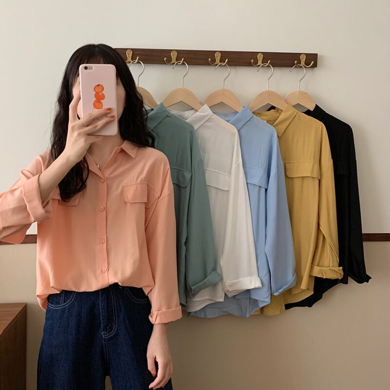 トップス シャツスプリングスタンダード ロング レトロ 春物 試着室50538313912