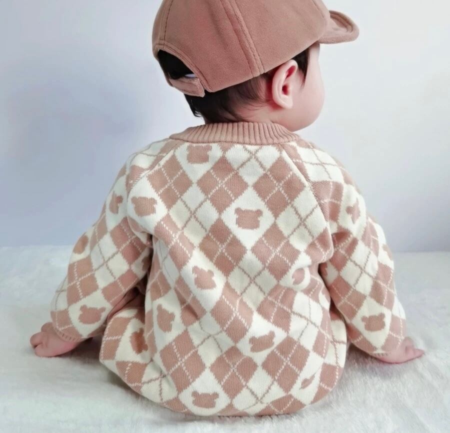 teddy bear knit rompers pankuma