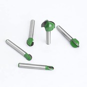 Kimlonton超硬トリマ・ルータービット U溝ビット トリマー ビット(シャンク径6mm) 5本セット 超硬ルーターセット 電動トリマー用 ほぞカッター 面取り切削工具 戸板彫刻 木工用カッター