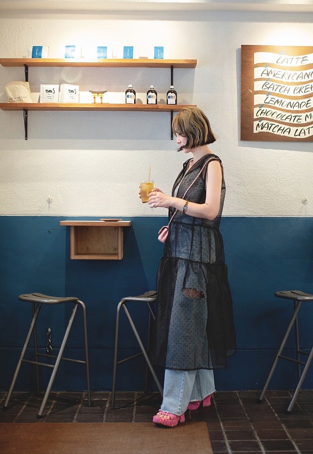 (original) ドットオーガンジーワンピース