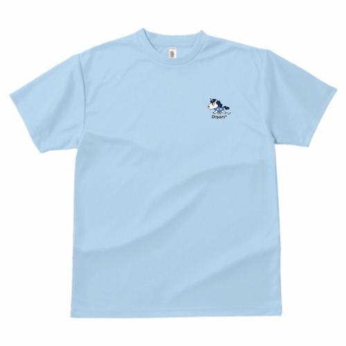 ドライTシャツ ライトブルー 左胸 [青ユニコーン][どや][Doyars]