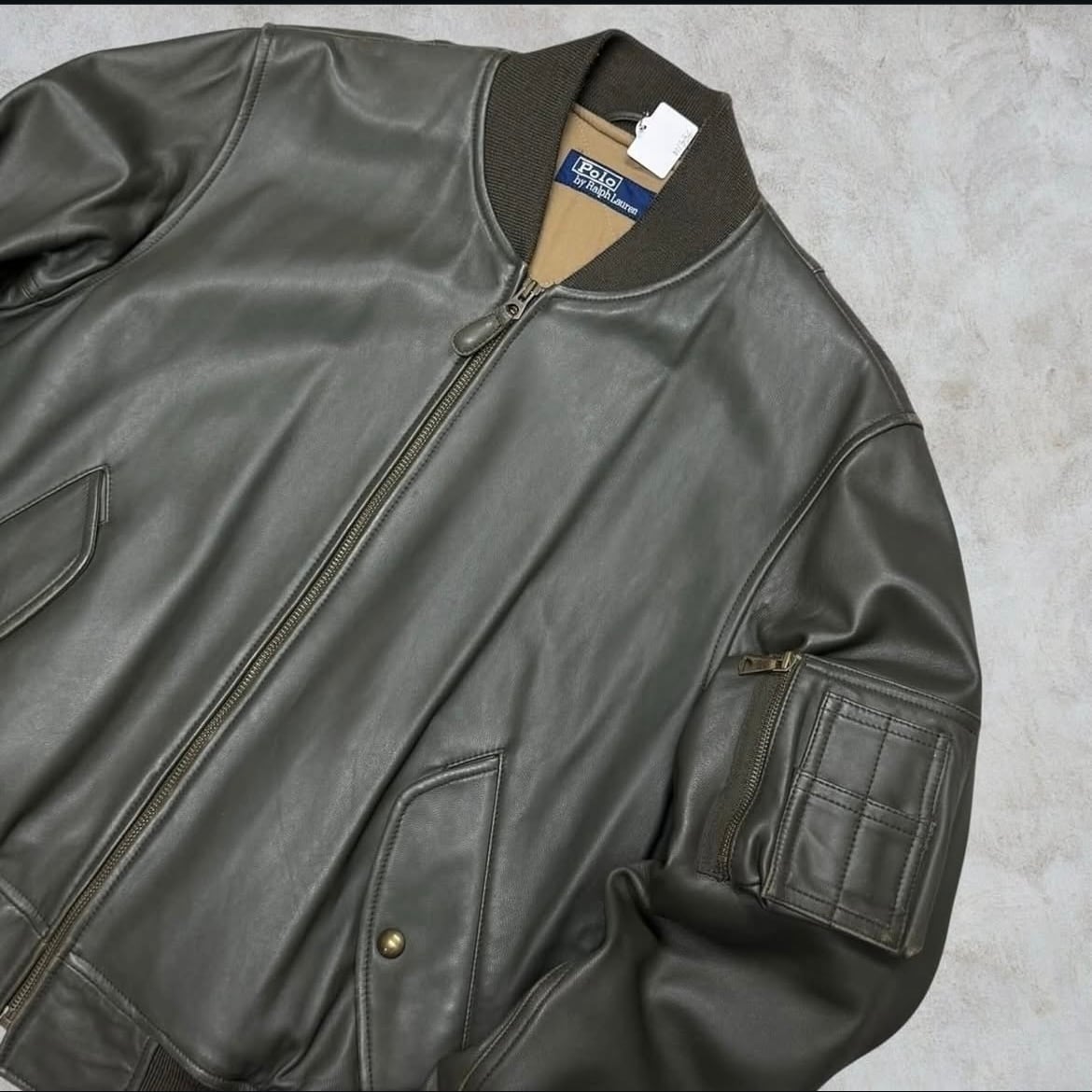 Special!!】90's Polo by Ralph Lauren Leather Jacket ''MA-1 Type