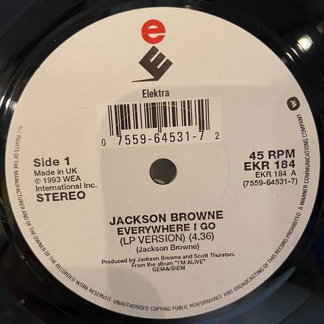 【シングル】JACKSON BROWNE/Everywhere I Go SORC 中古アナログレコード専門店