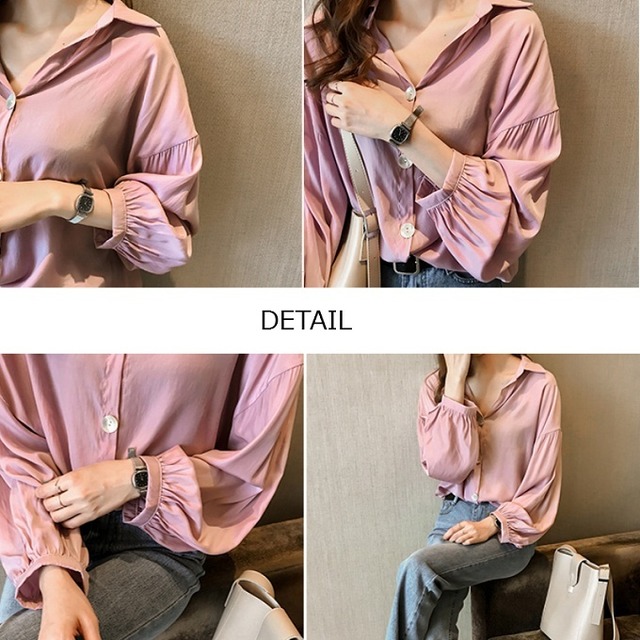 送料無料♡シャツ 羽織りにも◎シンプル ゆるふわ 長袖 トップス(DM0134)