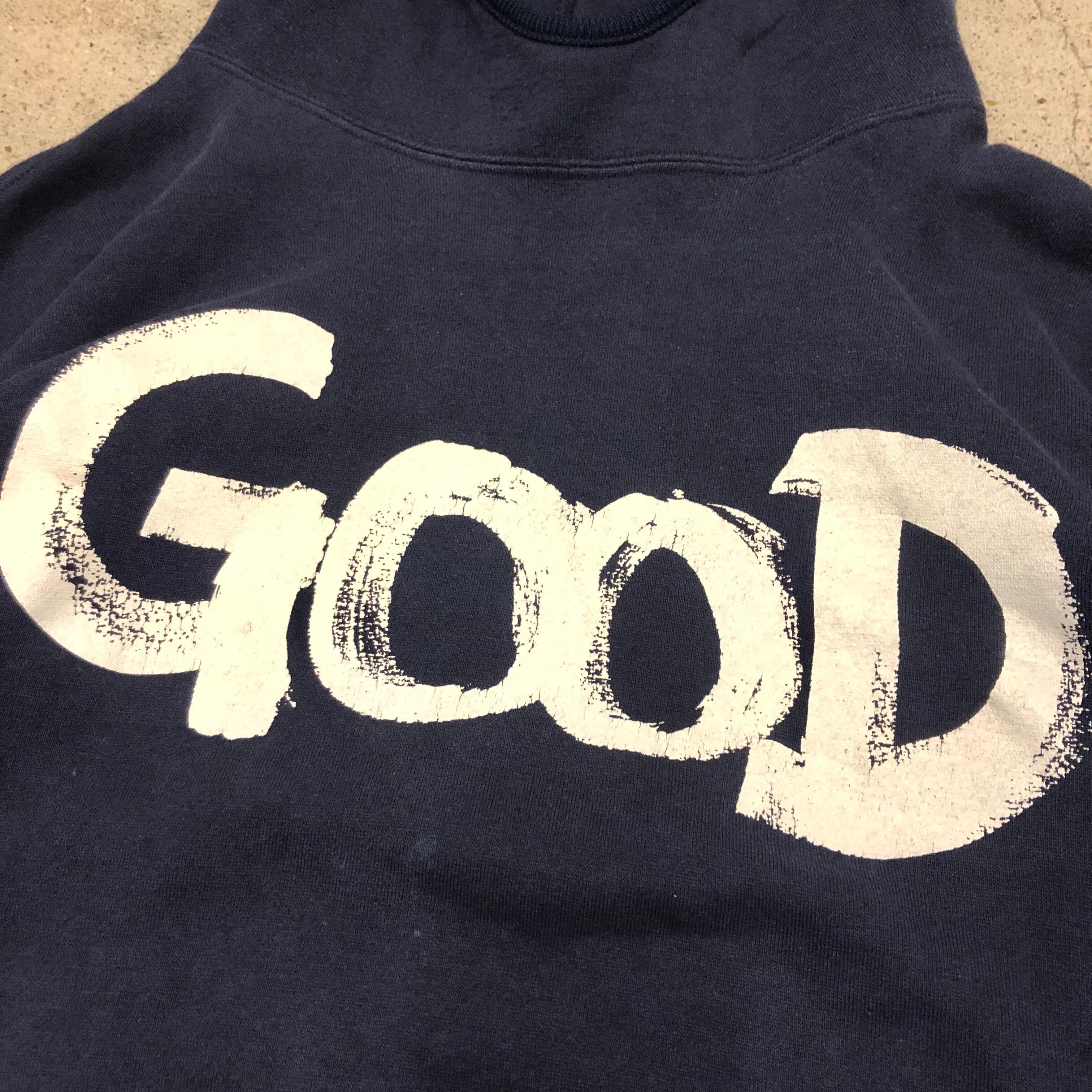 美品　GOODENOUGH ドリップペイント L グッドイナフ　背ロゴ 00s GOODENOUGH/Logo print ventilation hoodie/L/ベンチレーション