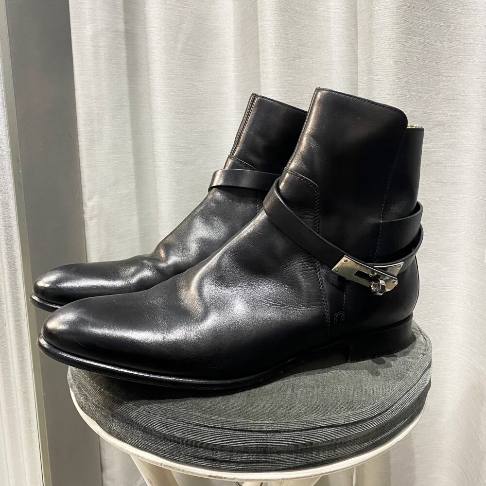 HERMES エルメス Neo ネオ レザー ショートブーツ SIZE40 【中目黒R01 