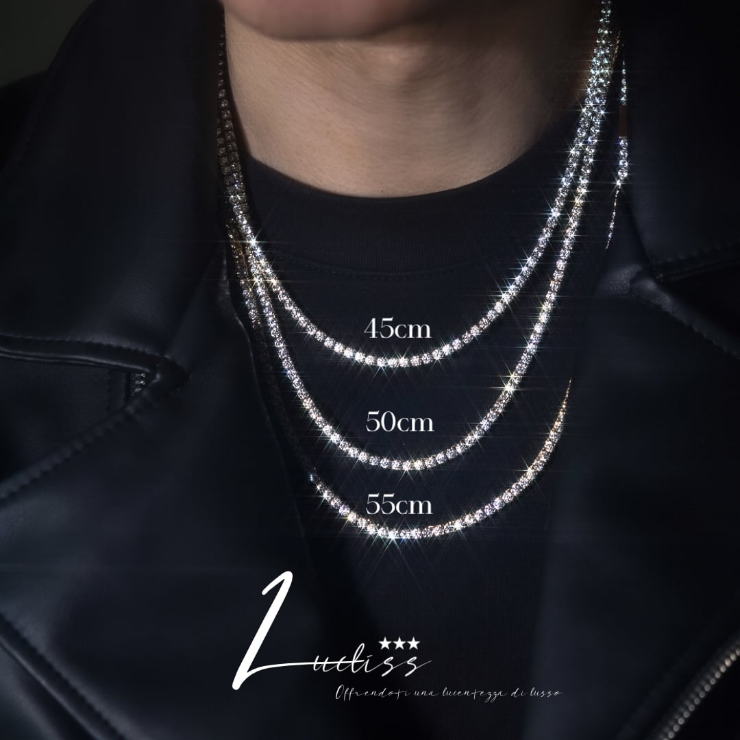 G.G.G.G ステンレス316L テニスネックレス 3mm55cm 316L tennis necklace 【GOLD】【3mm】 | ✯Lucliss Jewelry✯