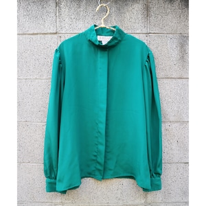 Green stand blouse