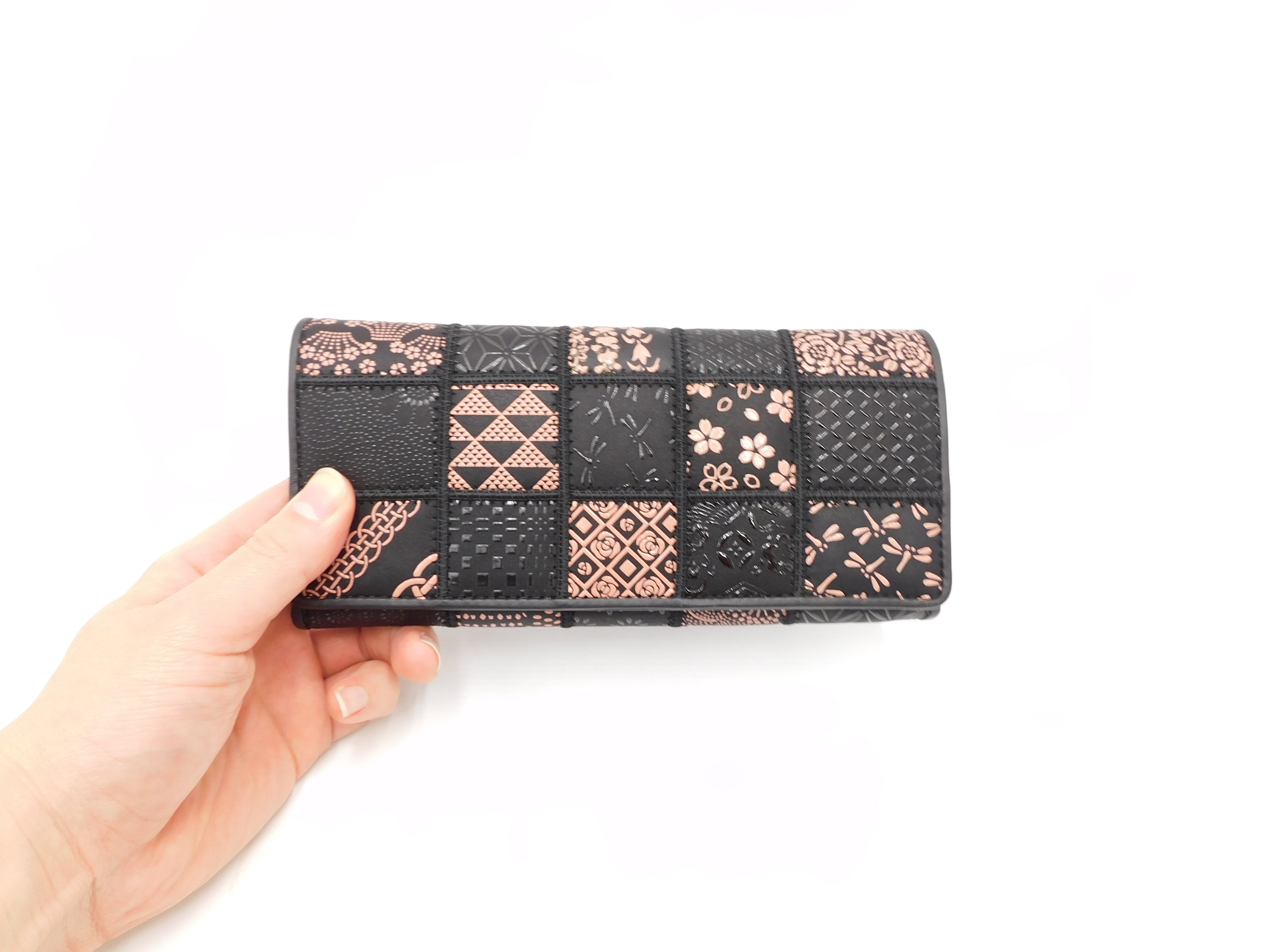 パッチワーク印傳 中L型長財布 ピンク | 浅草前川印傳｜公式オンライン