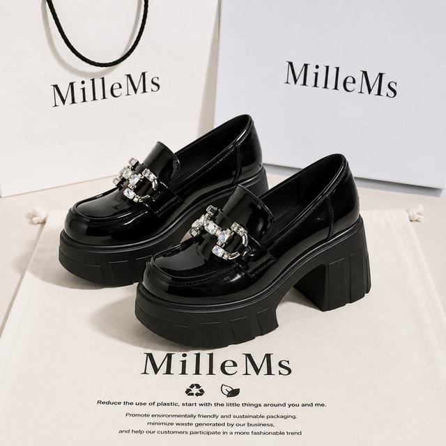 bijou decorated platform loafers m0105