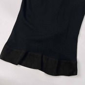 HIROKO KOSHINO ヒロココシノ 山羊革 ゴートレザー 切替 カシミヤ混 レーヨンニット 半袖 カーディガン サイズ 38 /ブラック