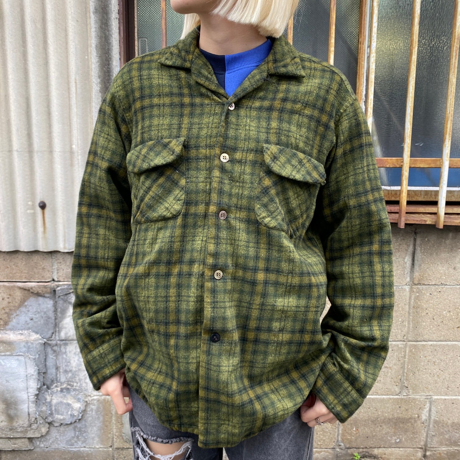 PENDLETON 50s VINTAGE オープンカラー 開襟 ネルシャツ