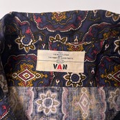 VAN JAC ヴァンヂャケット 総柄 オープンカラー 半袖シャツ M/マルチカラー/ネイティブ/ビンテージ 当時物