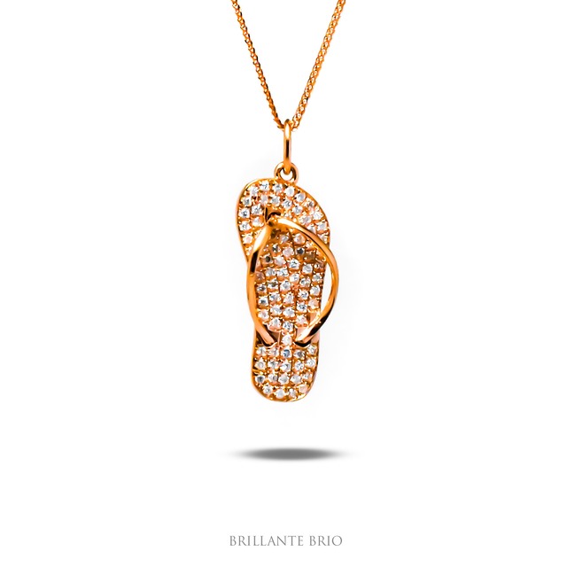 【K18】sandal Diamond necklace