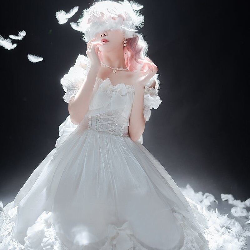 サブカル 服 地雷系 通販 ロリータ JSK ジャンパースカート ワンピ パフスリーブ ロリィタ かわいい 甘い 秋葉系 イベント コンカフェ コスプレ 舞台衣装