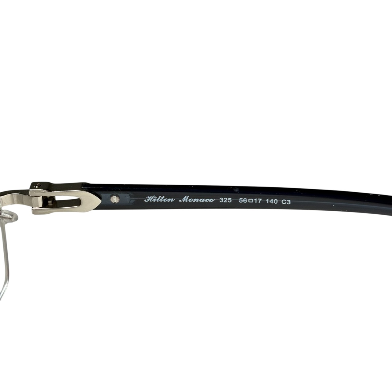 (nos) vintage HILTON dark blue cell arm rimless glasses