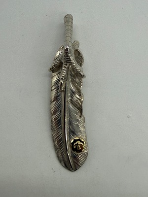 ゴローズ　美品　銀爪メタル付特大フェザー左①現行