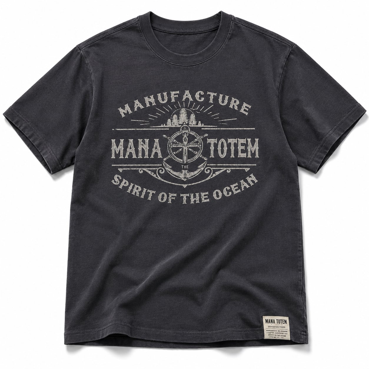Retro Marine Motif Print T-Shirt 00573