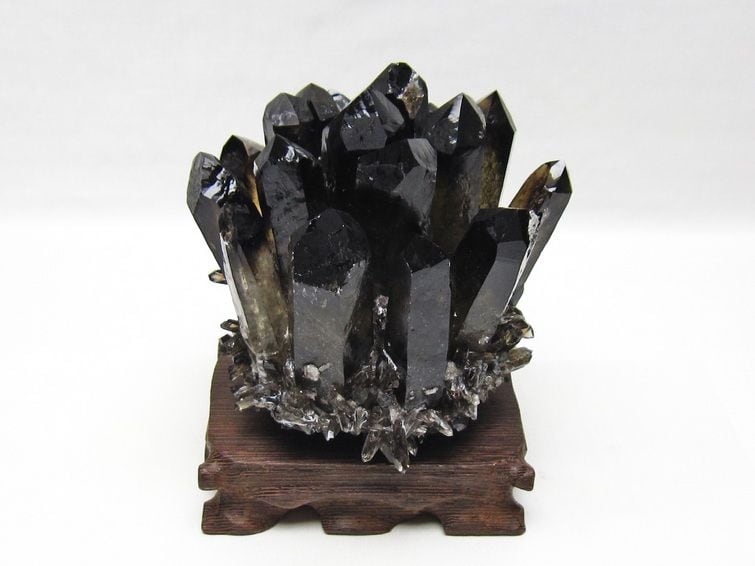 モリオン台座付きクラスター モリオン クラスター 黒水晶 原石 台座付属 一点物 182-8684 | 天然石