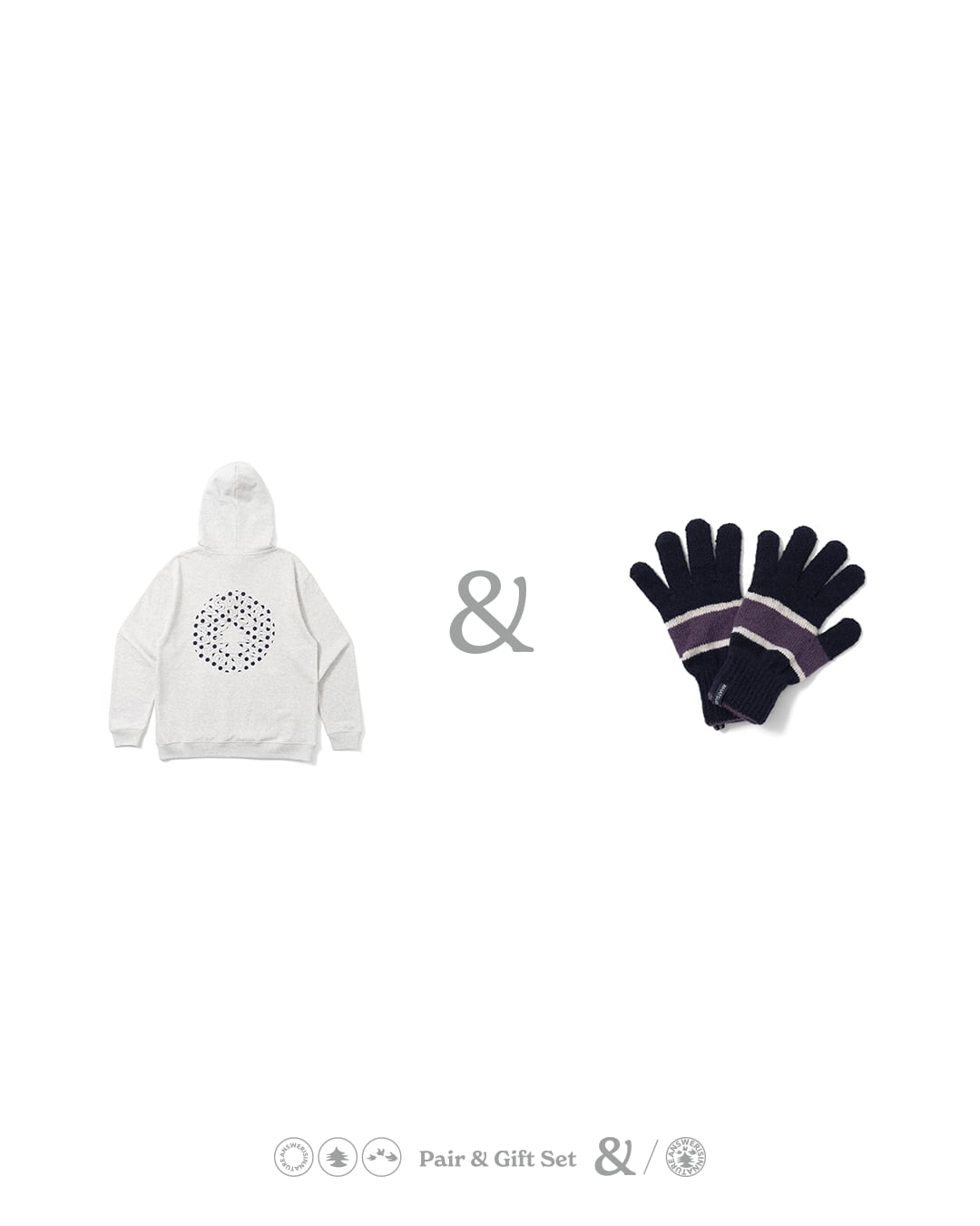 【WUP PAIR SET】DOT LOGO HOODIE GRAY & WUP TEBUKURO PURPLE