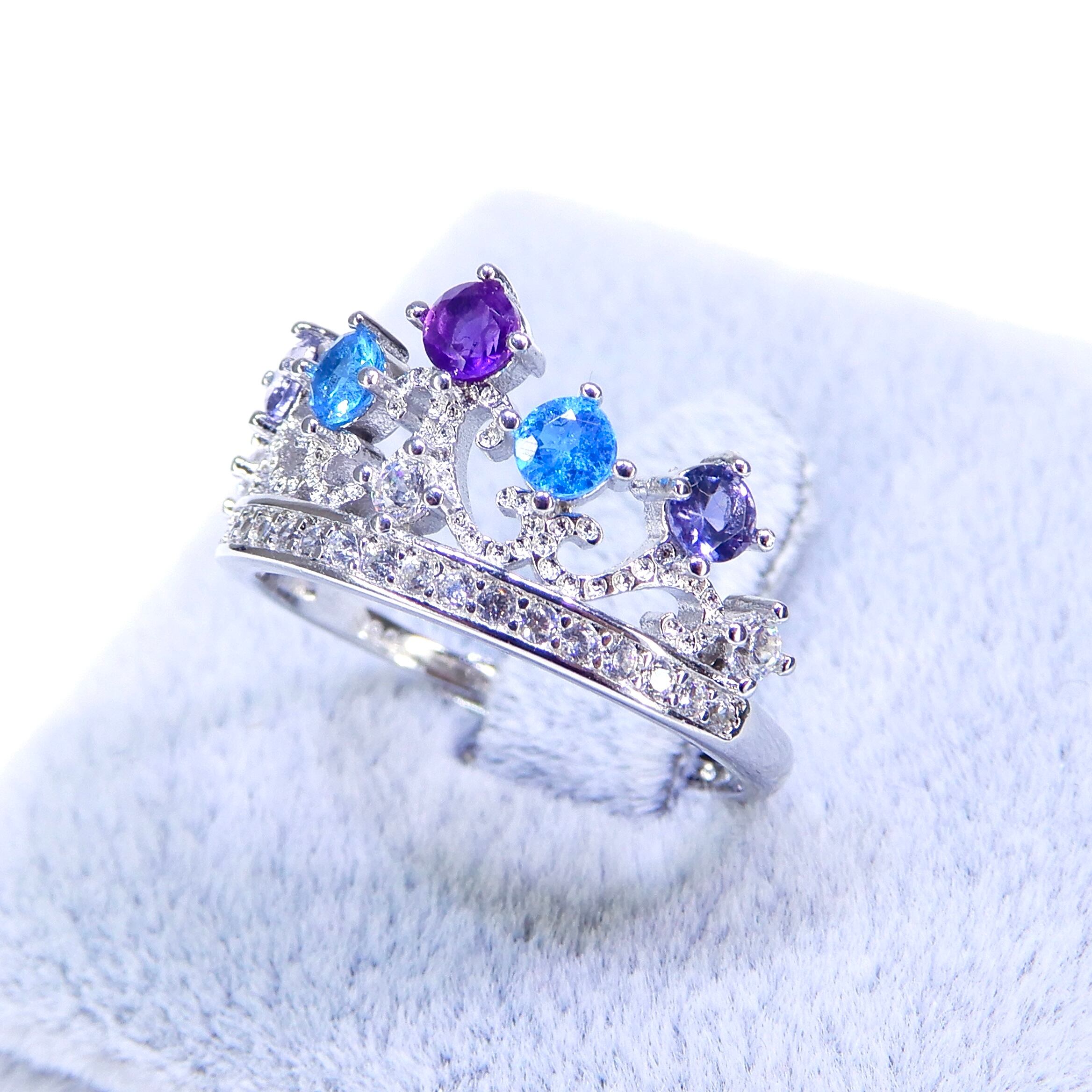 Princess Tiara Ring♦︎アメシスト・ネオンアパタイト・アイオライト♦︎《0128》