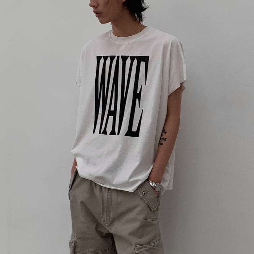 WAVE カットオフ ワイドTシャツ a-1409