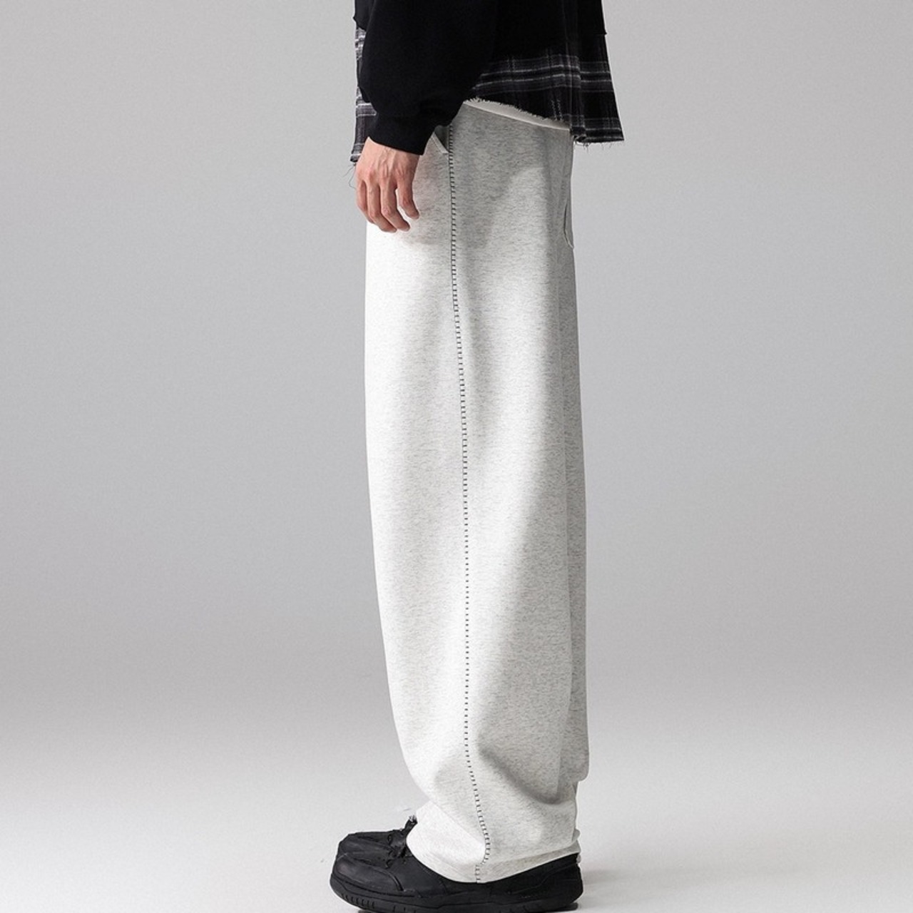 Drawstring Wide Straight Pants ◇2color H0969