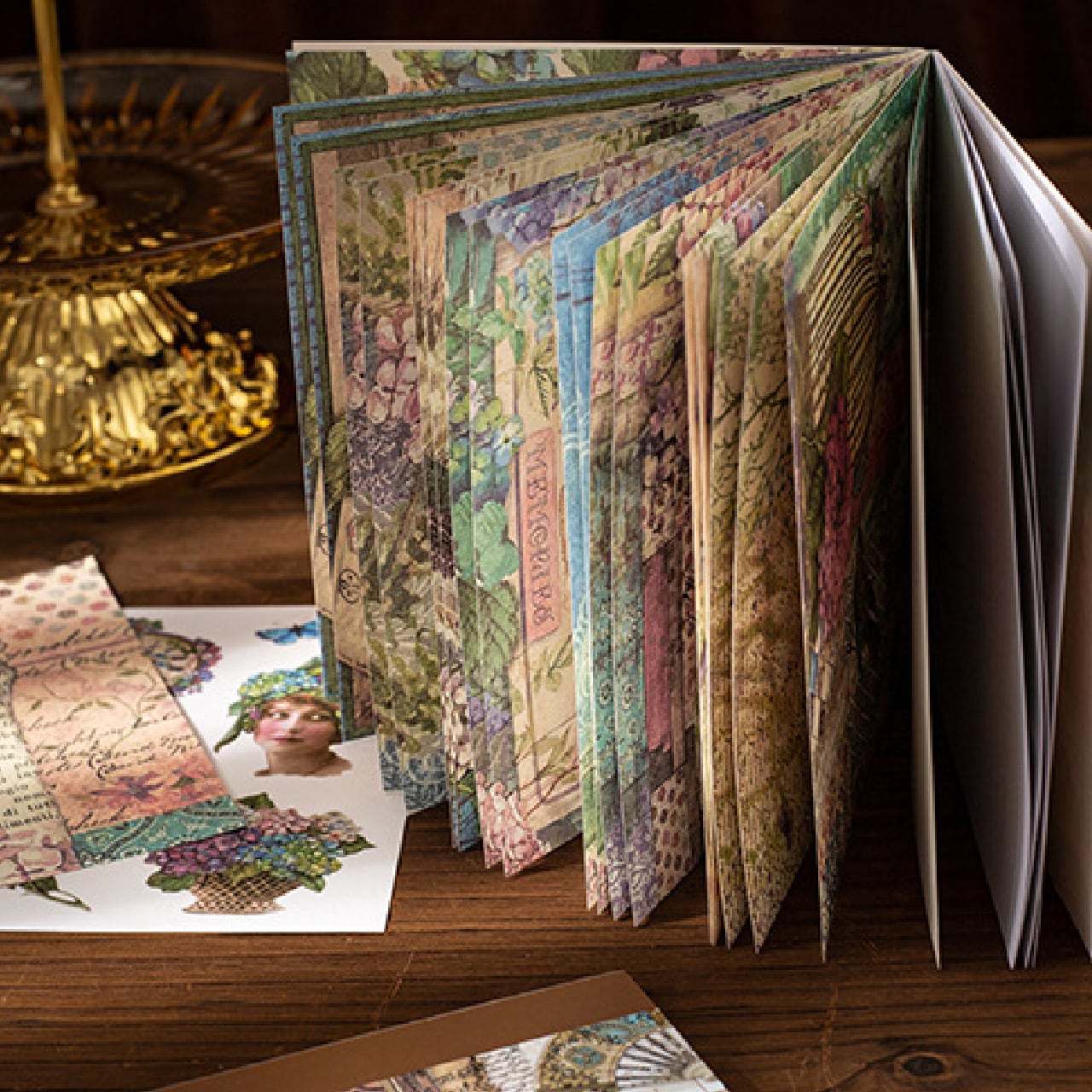 切手帳　ポスタルブック　ビンテージ　アンティーク　ジャーナル　レース　紙もの 切手帳 ポスタルブック ビンテージ アンティーク ジャーナル レース 紙もの