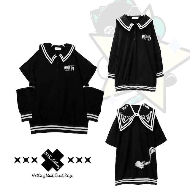 CIEL 4WAY SAILOR COLLAR PULLOVER【BLACK×WHITE】.
