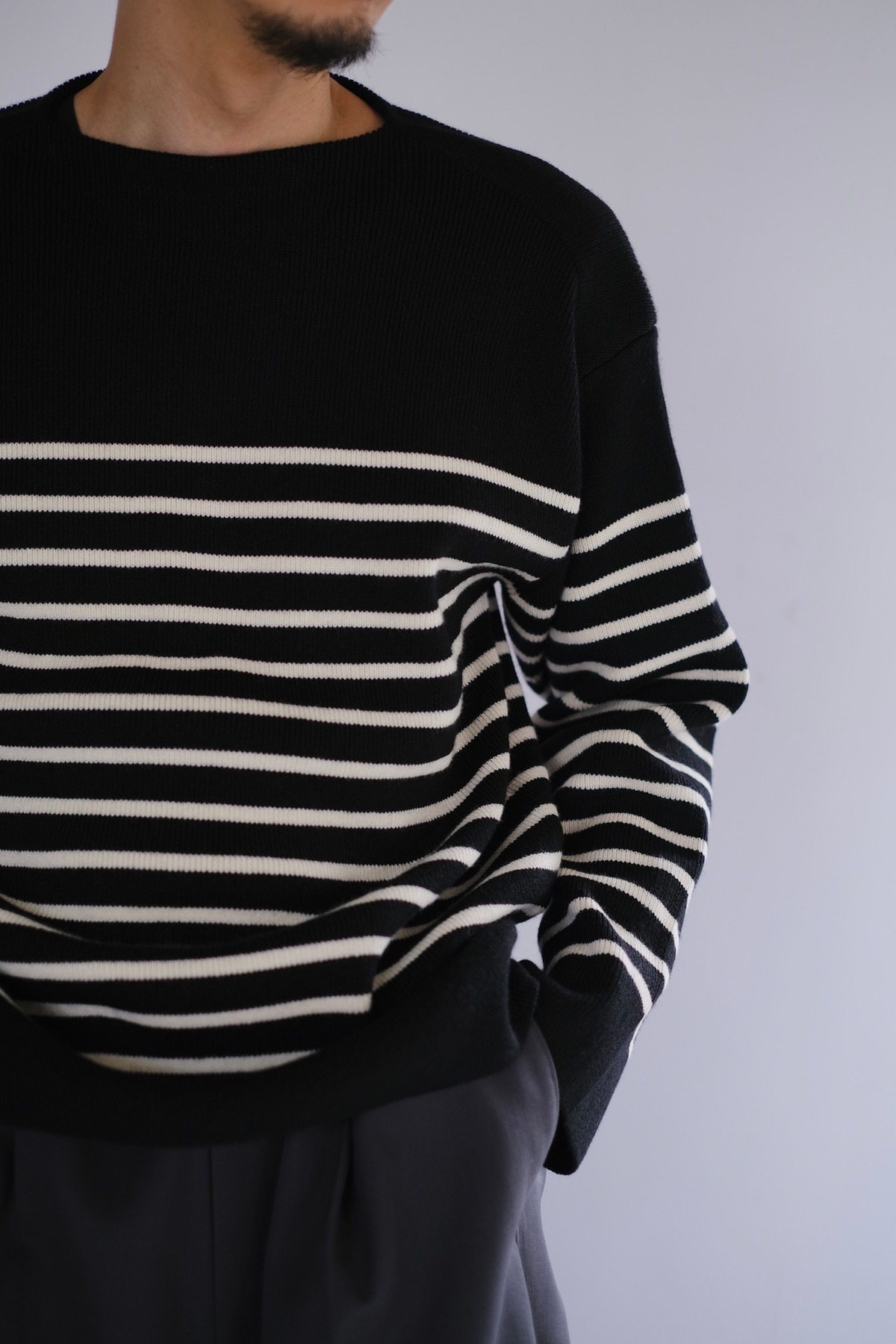 SLOPESLOW / paper high twisted wool / breyton stripes sweater | LIVING