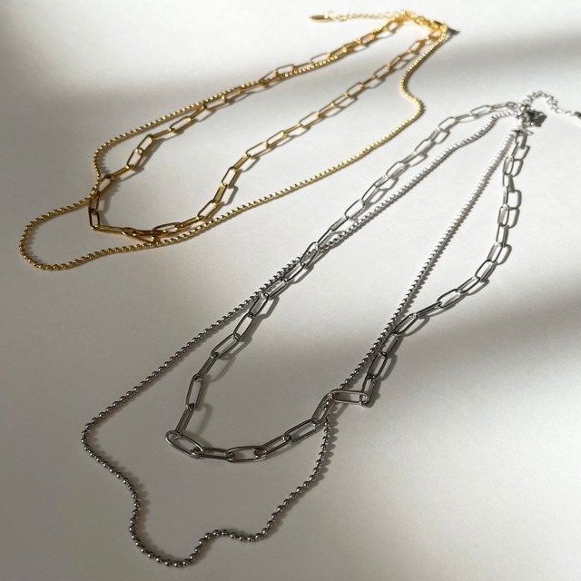 double necklace ステンレスネックレス