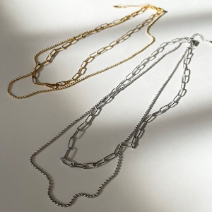double necklace ステンレスネックレス