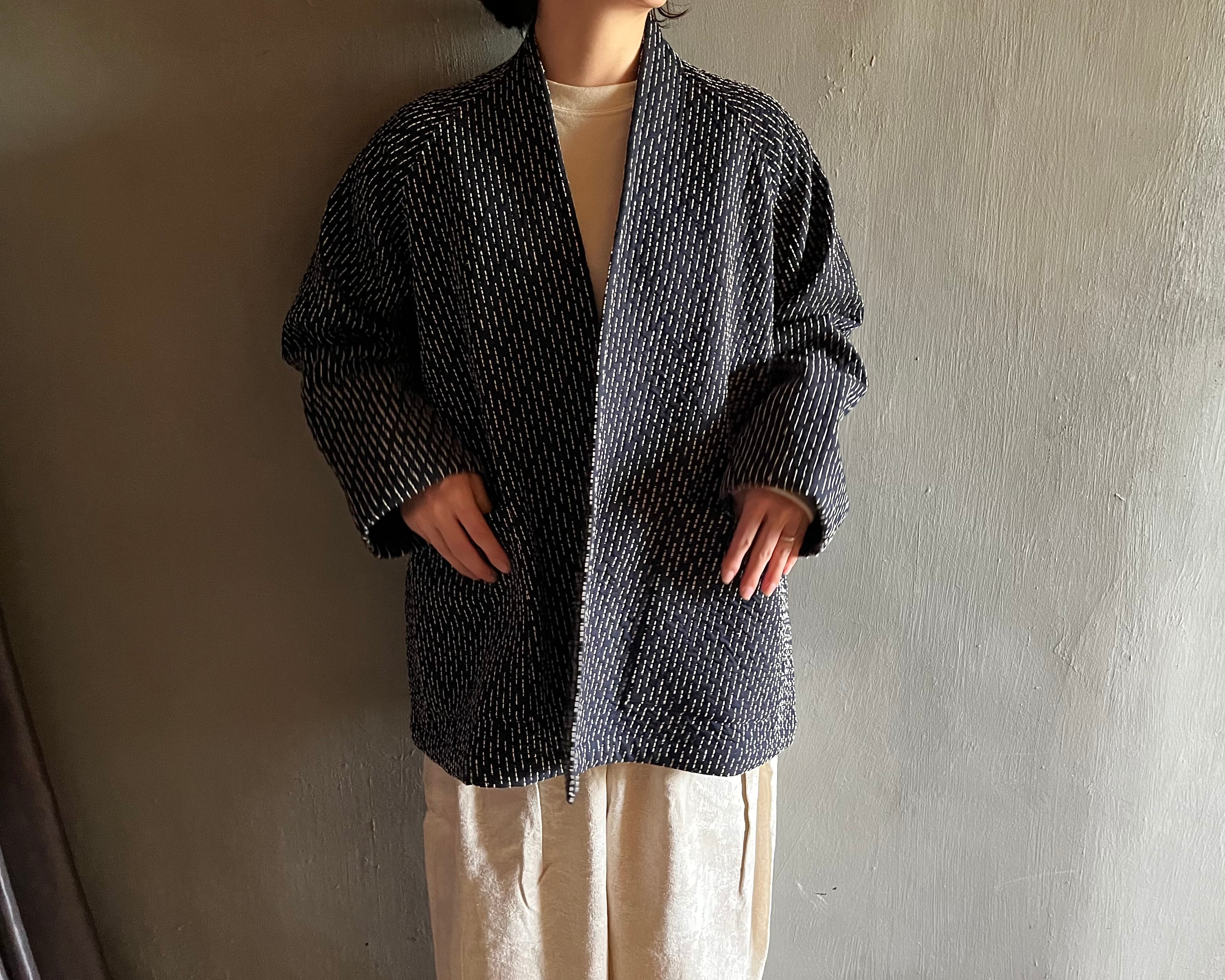 MITTAN｜中わた刺し子織ジャケット 2 JK-80 濃紺 | CORNER_122