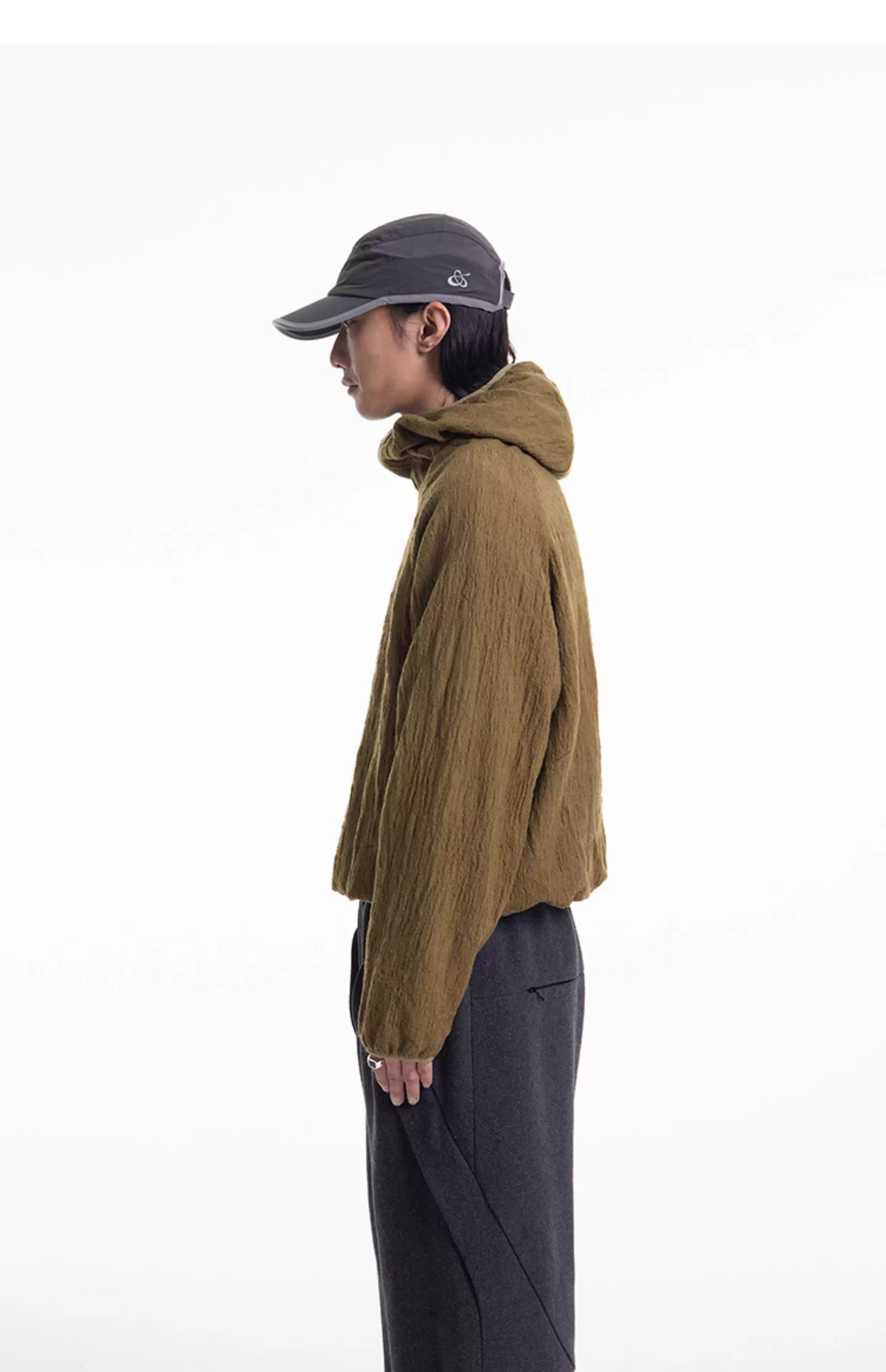 UNDERMINE Pleated Wool Blend Hoodie