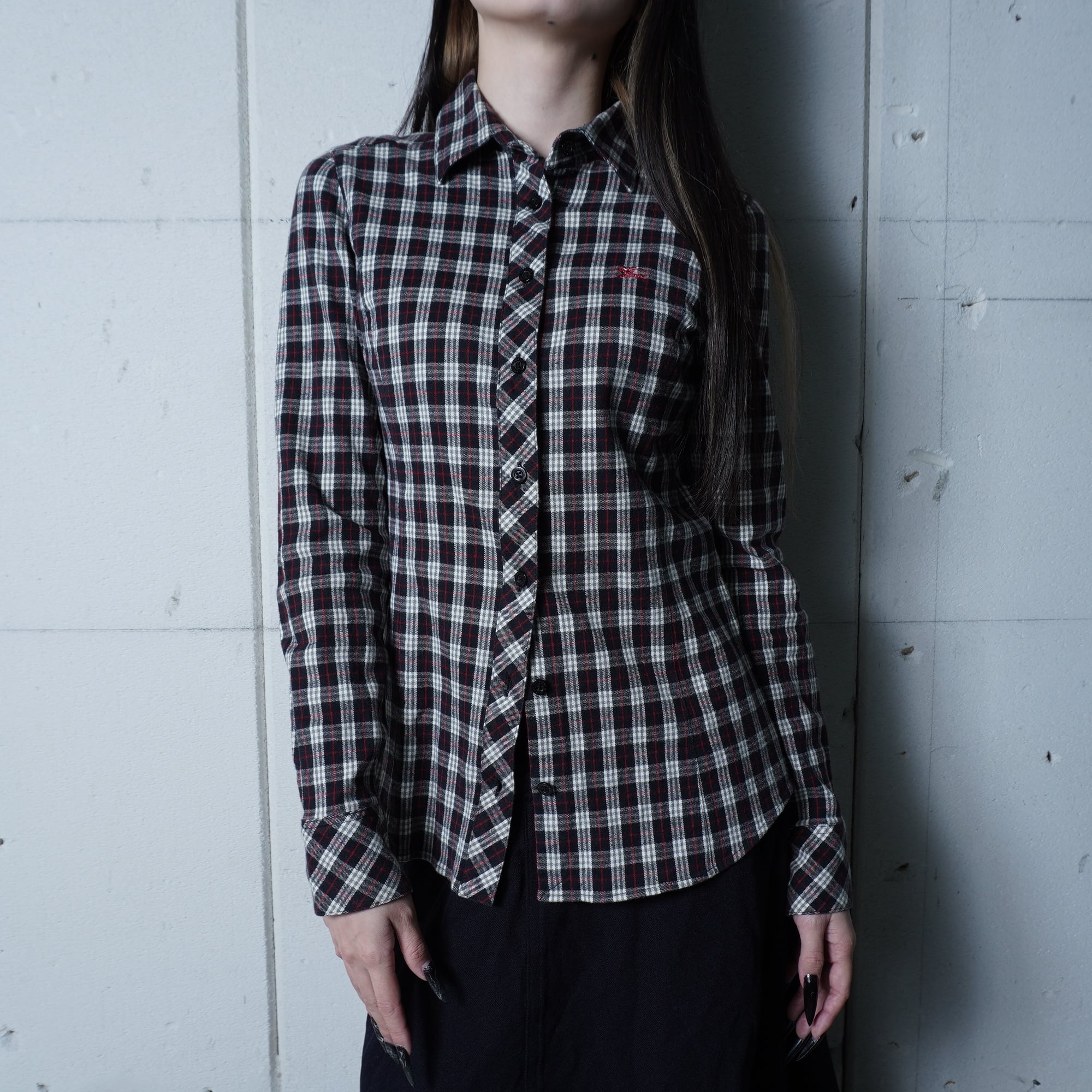 美品 BURBERRY LONDON ノバチェック シャツ ホースロゴ刺繍 黒 美品