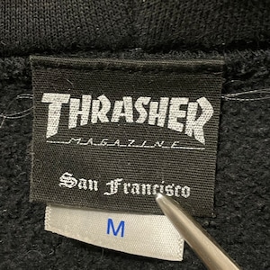 【THRASHER】ロゴ プリント スウェット パーカー ペイズリー スラッシャー M US古着