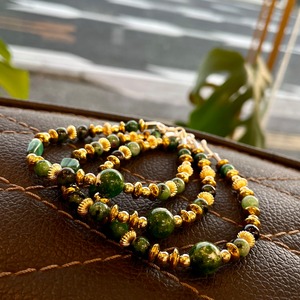 ブライト（Bright）ブレスレット（Wave All Green Diopside)青龍 Gold 20cm