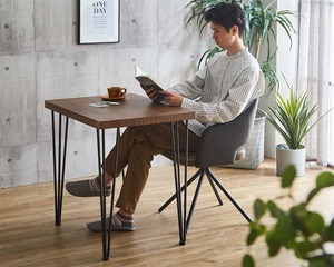 レザー調ラウンドダイニングチェア　75cm幅テーブル 2点セット【Marlon×Umbure】