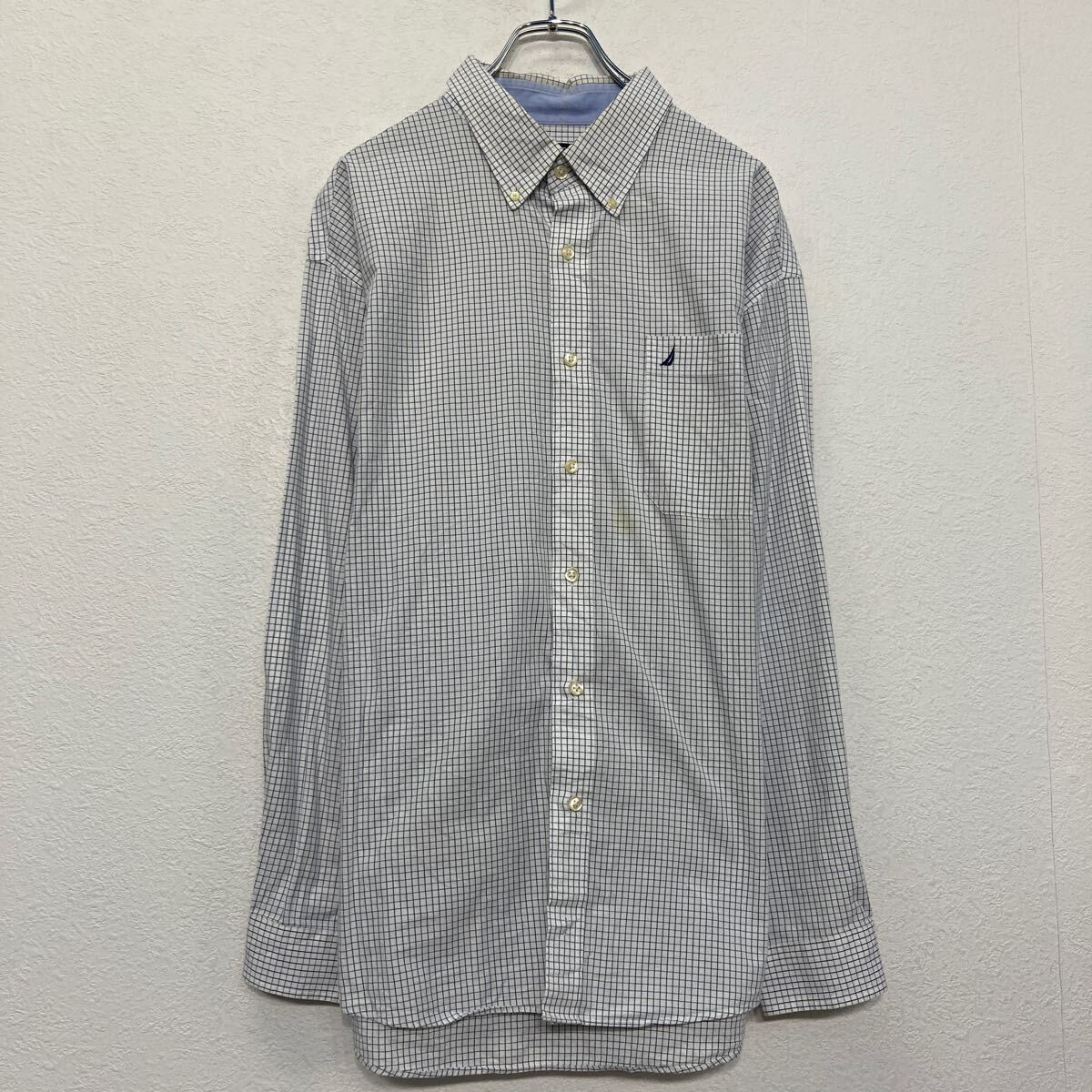 NAUTICA 長袖 チェック シャツ XL~ ブラック ホワイト ビッグ NAUTICA 長袖 チェック シャツ XL~ ブラック ホワイト ビッグ