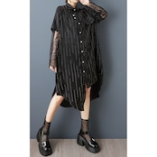 ドットライン レイヤード風 ワンピース  30032