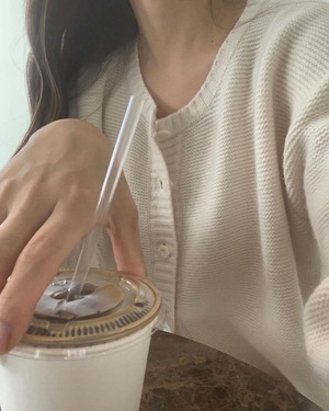 (即納) LITER / clover cashmere cardigan 2color