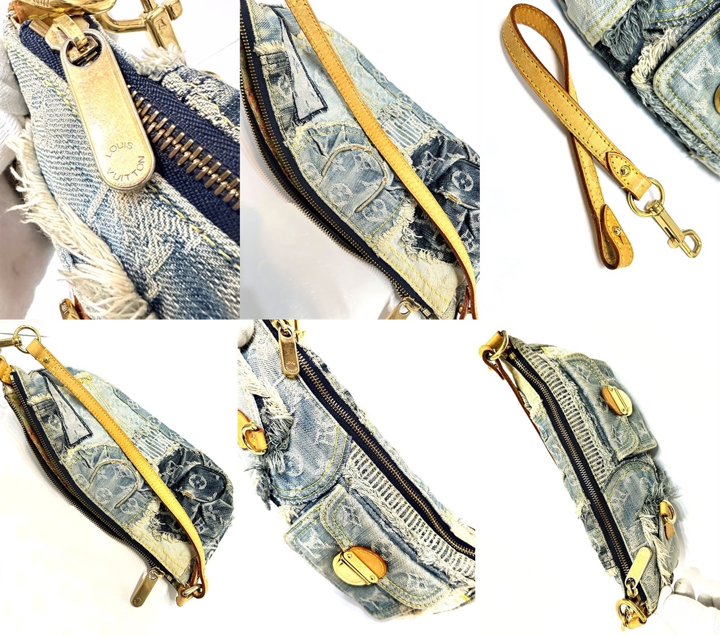 LOUIS VUITTON ルイヴィトン モノグラム デニム パッチワーク パウチィ
