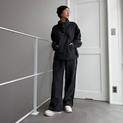 ハーフボタンフリースPO/チャコール
