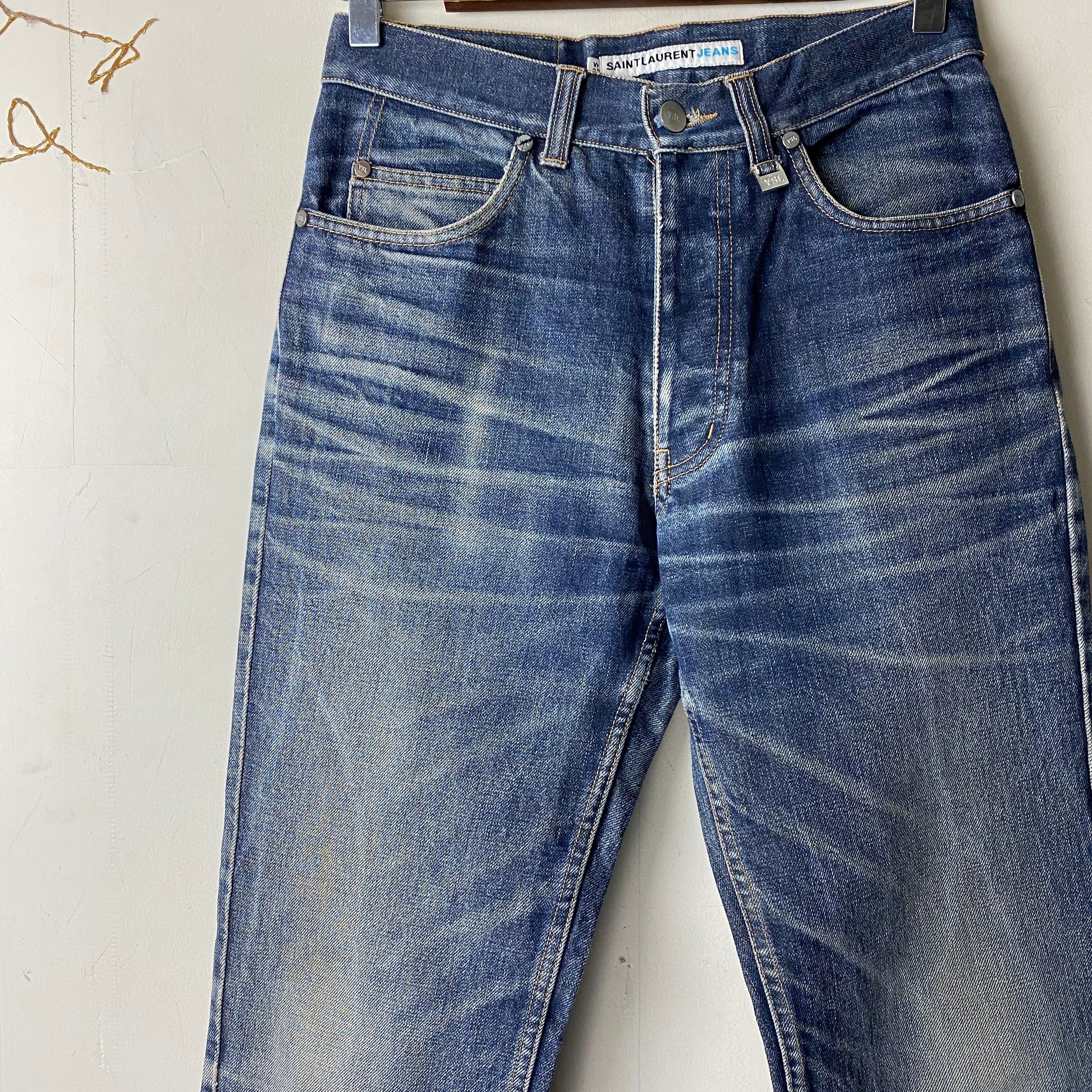 old SAINT LAURENT JEANS indigo denim pants | NOIR ONLINE
